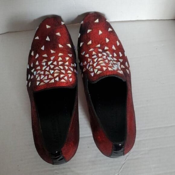 Moretti Black Label  Shoes Red Embellished Loafers Slip On Christo Men\'s Size 10 main image 5